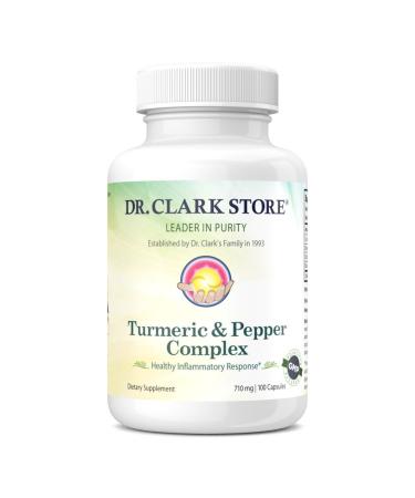 Dr Clark Store Turmeric & Black Pepper Extract 710mg, 100 Capsules, Immune Support, Antioxidant, Digestion Health Supplement for Adults