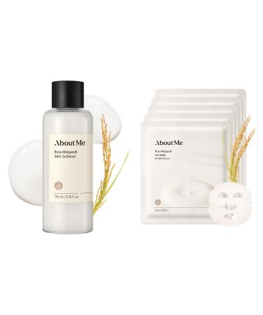 ABOUT ME Rice Makgeolli Skin Softener + About Me Rice Makgeolli Gel Mask Bundle
