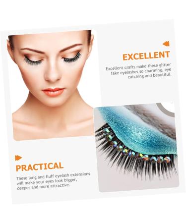 Beavorty 40 Pairs diamond false eyelashes manga lashes fake eyelashes natural lash extensions gems eyelash colored rhinestones natural fake eyelash chemical fiber hard stem make up striking - Buy Online on GoSupps.com