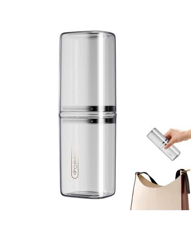 Toothbrush mug case travel toothbrush box |Travel toothbrush holder Box Cup portable toilet article carrier container toothbrush organizer cup for camp outdoor excursion transparent gray