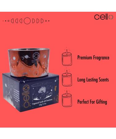 Celestial Large Scented Candle with Cherry Quartz Gemstones - Ideal Astrology Gift for Men and Women - Buy Online on GoSupps.com