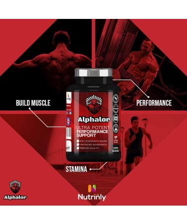 Nutrinly Alphalor Performance Support | High Strength Tribulus Terrestris & Ashwagandha Formula | Made in The U.K - Buy Online on GoSupps.com
