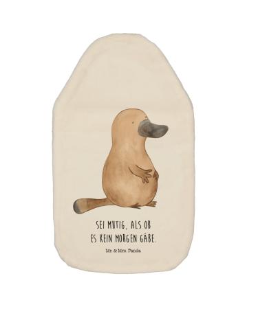 Mr. & Mrs. Panda Heat bottle Schnabtier Courage - gift grain pillow hot water bottle with cover raodrip motivation warming pillows platform animals white