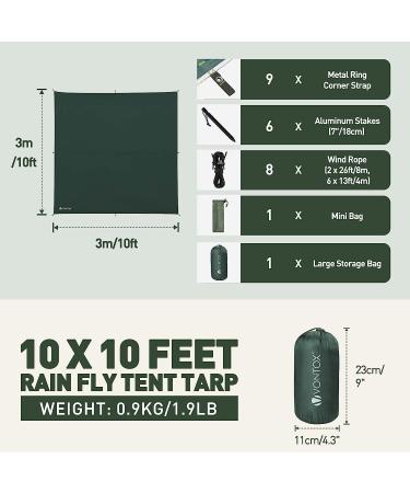 V VONTOX 10x10ft Hammock Rain Fly Tarp with UV Protection - Waterproof Tent Tarp for Camping and Outdoor Activities - Buy Online on GoSupps.com