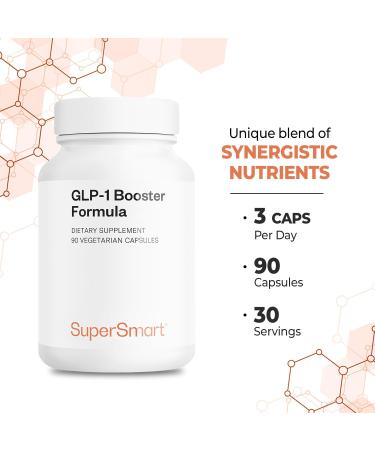 Supersmart GLP-1 Booster Formula - Advanced Metabolic Balance Complex with Metabolaid, Green Tea EGCG, Berberine 97%, Chromium | Gluten Free & Vegan - 90 Vegetarian Capsules - Buy Online on GoSupps.com