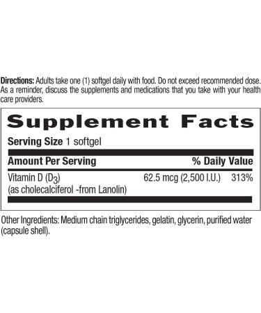 Country Life Vitamin D3 2500 IU (62.5 mcg) - 200 Softgels | Premium Immune Support - Buy Online on GoSupps.com
