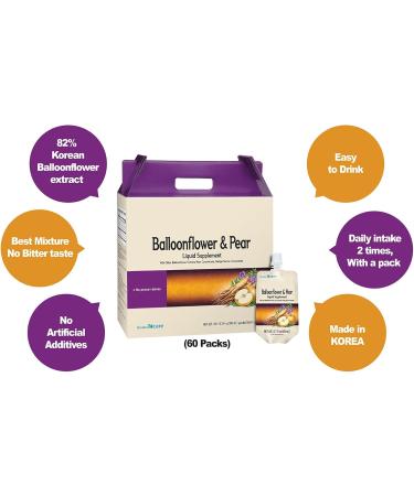 Chunho Food Balloonflower & Pear Juice Liquid Supplement. Protects Helps Against Dry Throat. No Preservatives and Artificial Additives. 60 Pack  - Buy Online on GoSupps.com