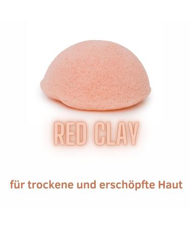 TheraCare Konjac Sponge for Face and Body - Red Clay | Natural Exfoliating & Cleansing | International Shipping Available - Buy Online on GoSupps.com