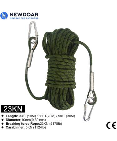 NewDoar 10mm Static Climbing Rope | Accessory Cord for Ice Climbing and Rescue | 23kn Armygreen 33ft/10M - Buy Online on GoSupps.com