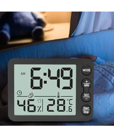 Buy Indoor Thermometer Hygrometer - Large Screen Temperature & Humidity Meter with Alarm Clock & Countdown Timer - Ideal for Kitchen & Home Use - Buy Online on GoSupps.com