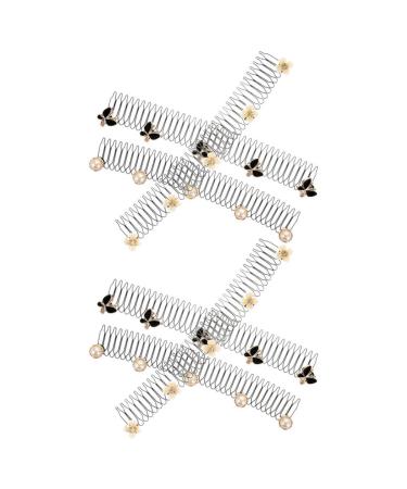 FOMIYES 6pcs U Shape Hair Finishing Fixer Comb Bobby Bangs Holder Styling Tool Stretchable Hair Pin U Shape Wavy Comb