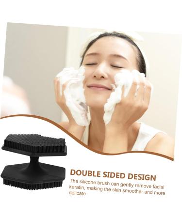 Beavorty Face Brush Scrubber Face Scrub Facial Cleansing Brush Exfoliator Face Washer Brush Face Cleansing Brush Exfoliator Silicone Face Cleansing Brush Makeup Brush Double Head Silica Gel 6.50X6.50X4.00CM Black - Buy Online on GoSupps.com