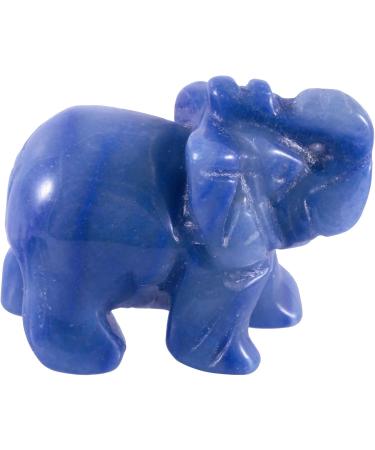 Buy NUPUYAI Blue Aventurine Elephant Figure - Gemstone Crystal Lucky Charm for Feng Shui & Reiki Decor - Buy Online on GoSupps.com