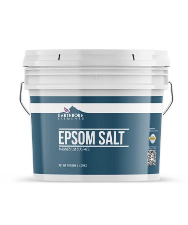 Earthborn Elements Large Crystal Epsom Salt 1 Gallon Bucket  Magnesium Sulfate  Soaking and Bath Salt