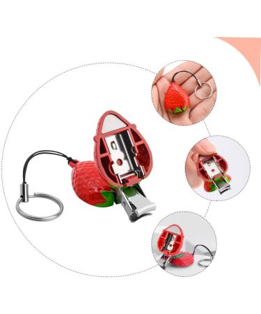 Ipetboom Strawberry Nail Scissors Manicure Tools Portable Fingernail Clipper Portable Toenail Clippers Pedicure Nippers Portable Nail Clipper Fold Key Chain Travel Stainless Steel Red - Buy Online on GoSupps.com