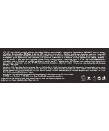 Annabis Dentacann | 100% Natural Whitening Activated Carbon Toothpaste | Fluoride-Free | Bamboo & Kalident | 100g - Eco-Friendly Dental Care - Buy Online on GoSupps.com