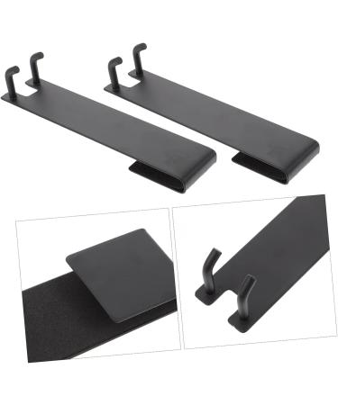 KITANDOVE 2pcs No Punching Hook Clothes Rack Bathrobe Towel Shower Door Hook Storage Hooks Stainless Steel 18X4.2CM Black2 - Buy Online on GoSupps.com