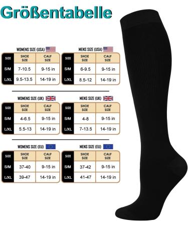 Buy Blongw Compression Stockings for Men - 6 Pairs Knee Support Socks for Sports Travel & Cycling - A9 Assorted S-M - Buy Online on GoSupps.com