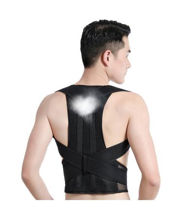XS-5XL Large Size Posture Corrector Back Brace Men Women Full Back Support Compression Belt Shoulder Clavicle Support Hunchback Correction Lower And Upper Back Pain Relief ( Color : Black Size : Lar Large Black