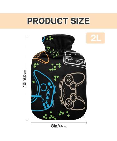 Hot Water Bottles with Cover - Joysticks Video Game Design for Pain Relief & Warmth | 2 Liter - Buy Online on GoSupps.com