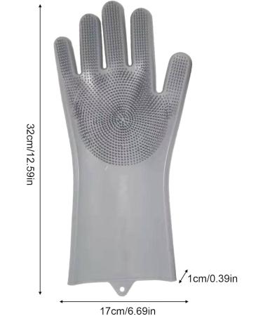 Dishwashing Gloves - Reusable Silicone Dishwashing Gloves Waterproof Household Cleaning Tools for Shower Room Car Cleaning Pet Care Clothes Quilt Light Gray - Buy Online on GoSupps.com