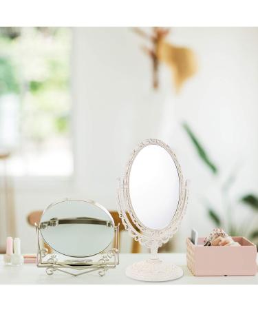 Beaupretty Vintage Oval Desktop Makeup Mirror with Stand - Swivel Double Sided Vanity Cosmetic Mirror - Buy Online on GoSupps.com