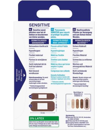 Hansaplast Sensitive Skin Tone Plaster Dark - Hypoallergenic & Skin-Friendly Wound Care (20 Strips) | Painless Bacteria Shield Safe Adhesive - Buy Online on GoSupps.com