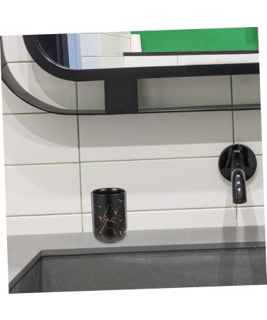 Warmhm 2-Piece Practical Tooth & Mouth Wash Worktop Basin Set - Black Makeup & Bathroom Cup - Ideal for Cups Water Razor - 11x7.7cm - Buy Online on GoSupps.com