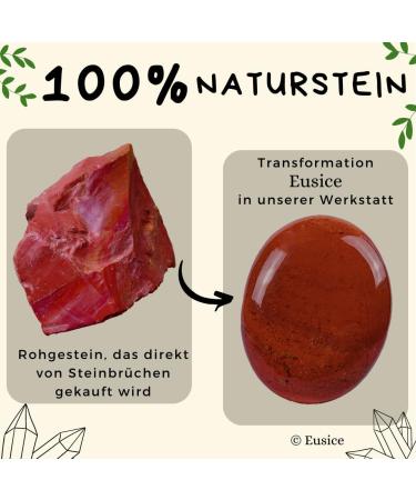 Eusice Red Jaspis Natural Healing Stone | Handmade & Ethical 80g-100g for Vitality Sensuality Wellness Meditation & Yoga - Buy Online on GoSupps.com