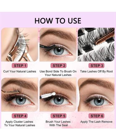 Lash Clusters 100Pcs DIY Individual Eyelash Extensions D Curl 8-16MM Reusable Wispy Lashes (#04) - Natural Look for At-Home DIY - Buy Online on GoSupps.com