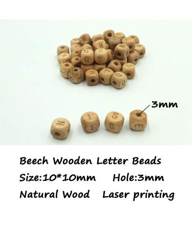 52pcs 10mm Square Wood Alphabet Letter Beads - Natural Beech Wooden Beads for Jewelry Making DIY - Alphabet Beading Necklace Kit - Buy Online on GoSupps.com