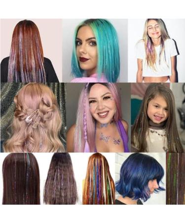 4200 Strands Hair Tinsel Extensions - 14 Vibrant Colors - Long Straight Synthetic Hair Extensions for Women, Girls - Ideal for Party, Cosplay - 36.6 Inches - Buy Online on GoSupps.com
