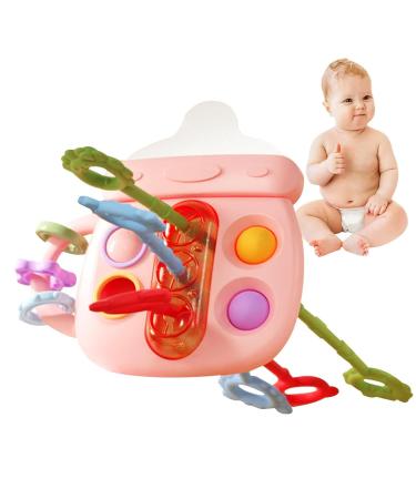 Zugschnur Silikon Bite Toy - Children's Teething Toys in Bottle Form | Chewable Designs & Spring Toys for Teething Relief at JaceKee Sweet Rosa - Buy Online on GoSupps.com