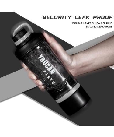 21oz Protein Shaker Bottle with Powder Storage Container Shaker Bottle for Protein Shakes Blender Shaker Bottle Shaker Cup pre workout bottle Made with Tritan BPA Free with Wire Whisk Balls-Black - Buy Online on GoSupps.com