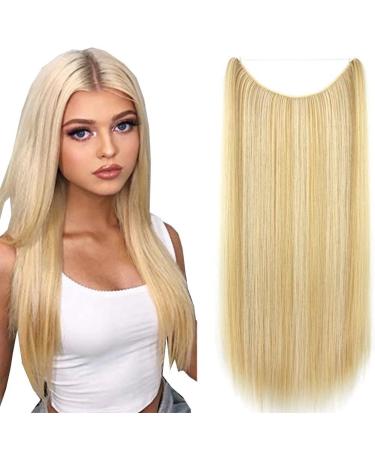 Iluu secret hair extension hidden wire Straight hair extension synthetic heat-resistant friendly fiber hair parts 22in 80 gram highlights blonde hair extensions for women - Buy Online on GoSupps.com
