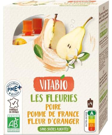 Vitabio Fruits & Fleur - Pear Apple Orange Blossom 4x120 g - ORGANIC