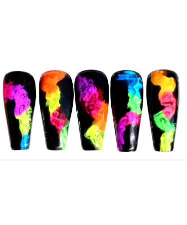 KM-Nails 12 Neon Pigments for Nail Art - Smokey Effect & 12 Applicators | International Shipping Available - Buy Online on GoSupps.com