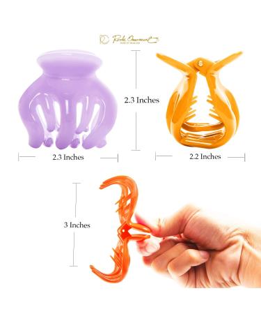 Shop RC Roche 6-Piece Pumpkin Clamp Set - High-Quality Octopus Hair Clips for Women with Interlocking Teeth | Large Colored Multifunctional Claw Clips - Buy Online on GoSupps.com