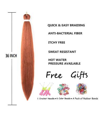Ubeleco Pre Stretched Braiding Hair - 36 Inch Yaki Texture, 8 Packs, #350 - Easy Installation & Hot Water Setting - Buy Online on GoSupps.com