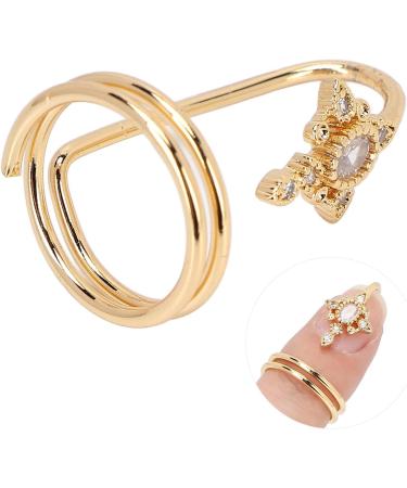 Women Finger Nail Ring Fashionable Fingernail Rings Nail Art Accessory for Parties and Daily Life (3057 gold) - Buy Online on GoSupps.com