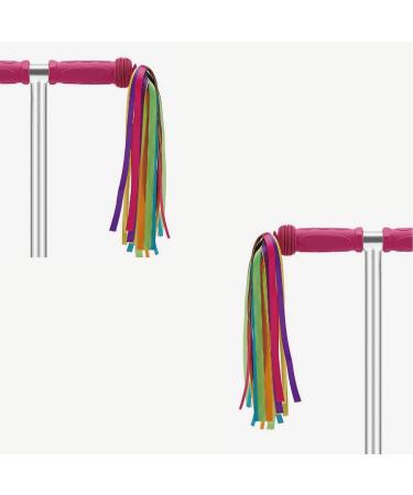 ABSOAR Cycling Colorful Bike Streamers Girls Boys Kids Bicycle Tassel Ribbon Handlebar Scooter Streamer 2 Pairs 18 Bands Rainbow*2