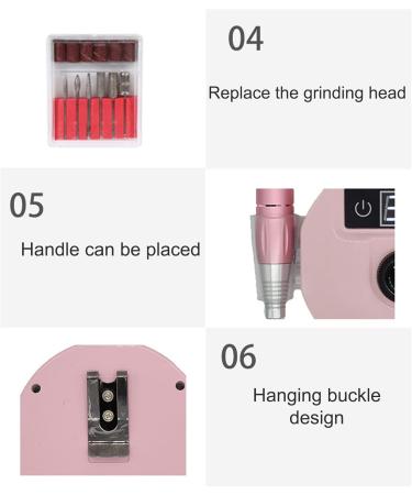 CYzpf Electric Nail Drill Machine Professional Adjustable Nail Drill for Acrylic Nails with Metal Drill Gel Nails Removing Shaping Buffing for Home Salon Use Pink One Size - Buy Online on GoSupps.com