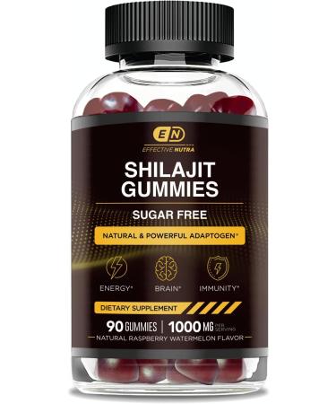 EFFECTIVE NUTRA Shilajit Gummies 1000mg | Pure Shilajit Resin for Energy Brain & Immunity | Supplement for Men & Women | Sugar-Free Vegan Gluten-Free | Natural Berry Flavor Made in USA (90ct) - Buy Online on GoSupps.com