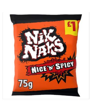 Nik Naks Nice 'N' Spicy Crisps 75g x Case of 20