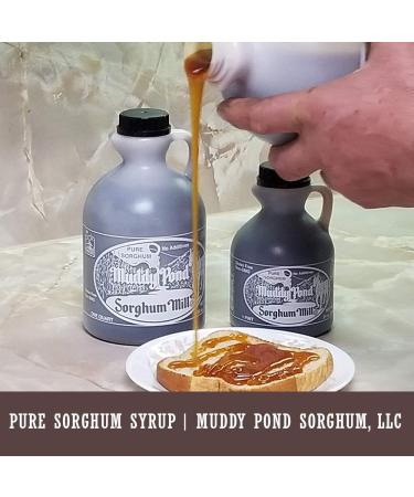 Muddy Pond Pure Sorghum Syrup 16 Fl Oz - 100% Natural Sweetener - 1 Pint Bottle - Buy Online on GoSupps.com