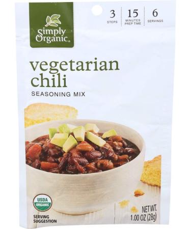 Simply Organic, Mix Vegetarian Chili Organic, 1 Ounce