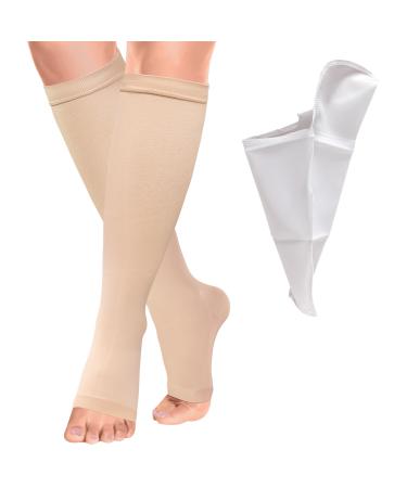 Bella maintenance Medical compression stockings women 23-32 mmHg compression socks graded support support stockings for varicose veins edema circulatory promotion XXL beige