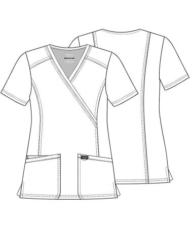 Women's Workwear Revolution Soft Stretch Mock Wrap Scrubs - Easy Care, Black, M - Buy Online on GoSupps.com