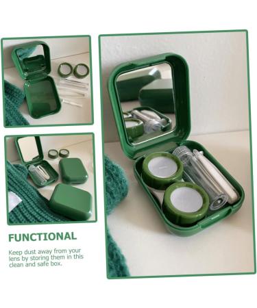 Solustre Contact Lens Container Set with Mirror Glitter Makeup & Travel Organizer Frosted Plastic Case for Lenses - Buy Online on GoSupps.com