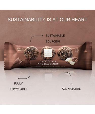nouri Chocolate and Hazelnut balls Vegan Gluten Free No Added Sugar (display box of 21 packs of 3 balls) 630 gms - Buy Online on GoSupps.com